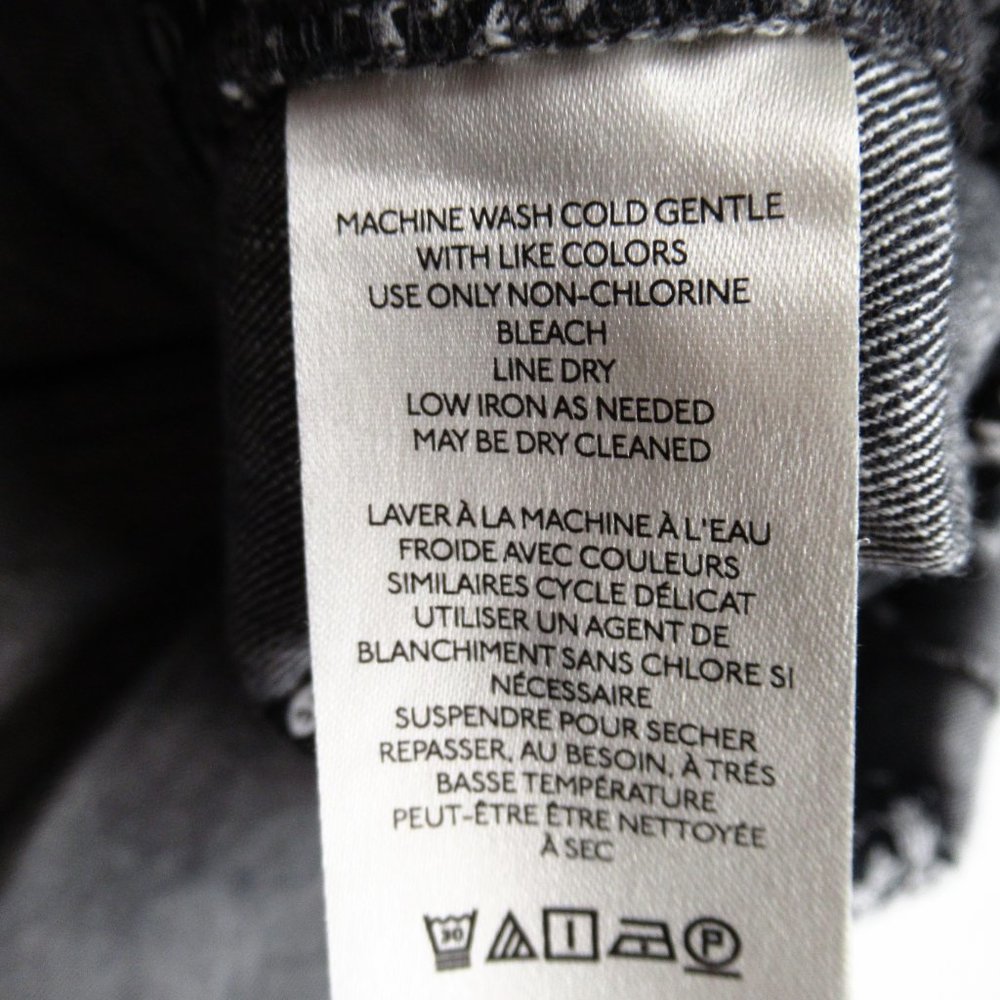 Anthropologie Linen Low-Rise Wide Leg Pants Gray Black - Size 12 - Picture 14 of 15